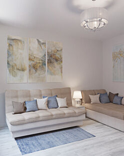 Фото № 3: Дизайн-проект двухкомнатной квартиры 65.4  м² Стиль Контемпорари для ЖК Friday Village