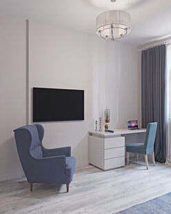 Фото № 6: Дизайн-проект двухкомнатной квартиры 65.4  м² Стиль Контемпорари для ЖК Friday Village