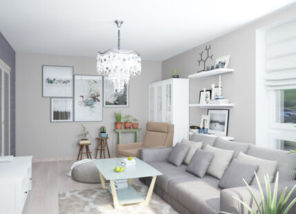 Фото № 1: Дизайн-проект двухкомнатной квартиры 69.5  м² Стиль Американская классика для ЖК Московский