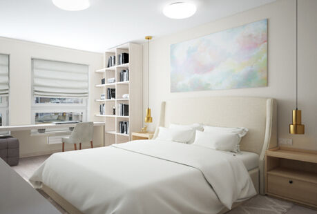 Фото № 6: Дизайн-проект двухкомнатной квартиры 69.5  м² Стиль Американская классика для ЖК Московский