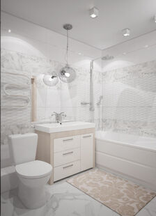 Фото № 2: Дизайн-проект двухкомнатной квартиры 69.5  м² Стиль Американская классика для ЖК Московский