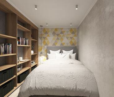 Фото № 5: Дизайн-проект однокомнатной квартиры 46.0  м² Скандинавский стиль для ЖК Московский