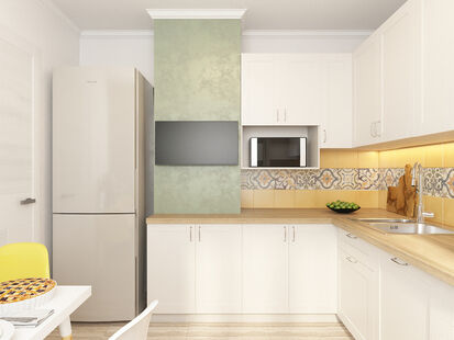 Фото № 2: Дизайн-проект однокомнатной квартиры 46.0  м² Скандинавский стиль для ЖК Московский