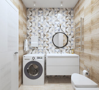 Фото № 6: Дизайн-проект однокомнатной квартиры 46.0  м² Скандинавский стиль для ЖК Московский