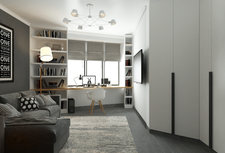 Фото № 5: Дизайн-проект двухкомнатной квартиры 70.23  м² Стиль Современная классика для ЖК Московский