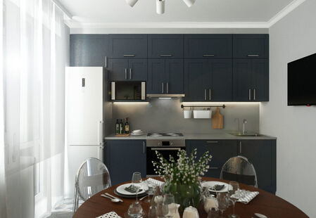 Фото № 3: Дизайн-проект двухкомнатной квартиры 70.23  м² Стиль Современная классика для ЖК Московский