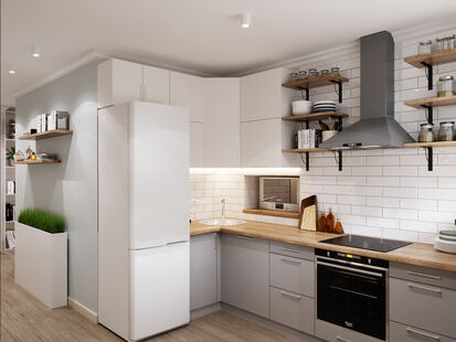 Фото № 4: Дизайн-проект двухкомнатной квартиры 57.5  м² Скандинавский стиль для ЖК Московский