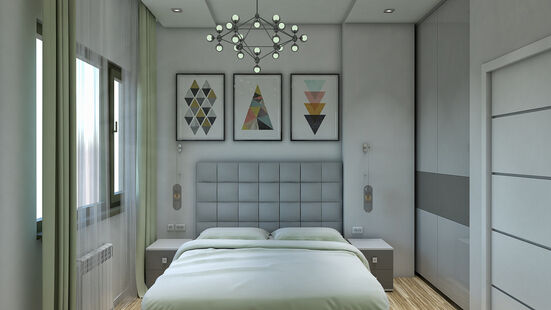 Фото № 4: Дизайн-проект однокомнатной квартиры 34.75  м² Стиль Модернизм для ЖК Сокол