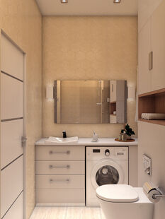 Фото № 3: Дизайн-проект однокомнатной квартиры 34.75  м² Стиль Модернизм для ЖК Сокол