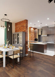 Фото № 1: Дизайн-проект трехкомнатной квартиры 95.2  м² Стиль Эклектика для ЖК Московский