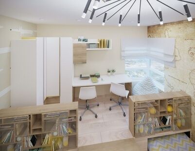 Фото № 3: Дизайн-проект трехкомнатной квартиры 95.2  м² Стиль Эклектика для ЖК Московский