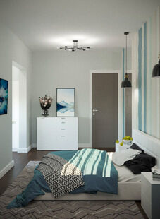 Фото № 4: Дизайн-проект трехкомнатной квартиры 95.2  м² Стиль Эклектика для ЖК Московский