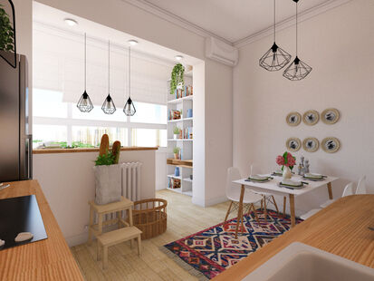 Фото № 1: Дизайн-проект двухкомнатной квартиры 61.78  м² Скандинавский стиль для ЖК Московский