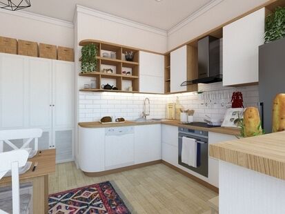 Фото № 4: Дизайн-проект двухкомнатной квартиры 61.78  м² Скандинавский стиль для ЖК Московский