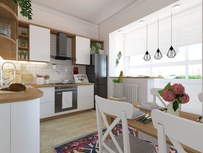 Фото № 2: Дизайн-проект двухкомнатной квартиры 61.78  м² Скандинавский стиль для ЖК Московский