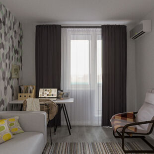 Фото № 2: Дизайн-проект двухкомнатной квартиры 65.9  м² Стиль Контемпорари для ЖК Московский