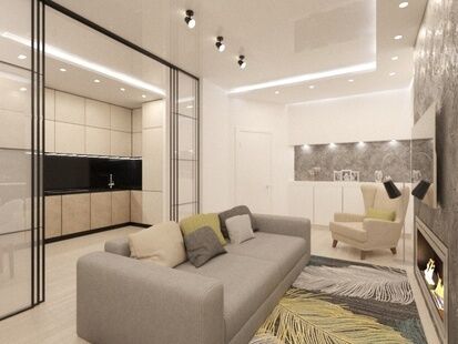 Фото № 2: Дизайн-проект трехкомнатной квартиры 59.61  м² Стиль Модернизм для ЖК Императорские Мытищи