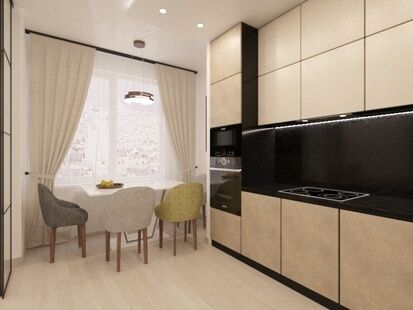 Фото № 5: Дизайн-проект трехкомнатной квартиры 59.61  м² Стиль Модернизм для ЖК Императорские Мытищи