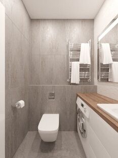 Фото № 6: Дизайн-проект трехкомнатной квартиры 59.61  м² Стиль Модернизм для ЖК Императорские Мытищи