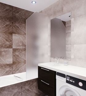 Фото № 6: Дизайн-проект однокомнатной квартиры 42.4  м² Стиль Минимализм для ЖК Московский