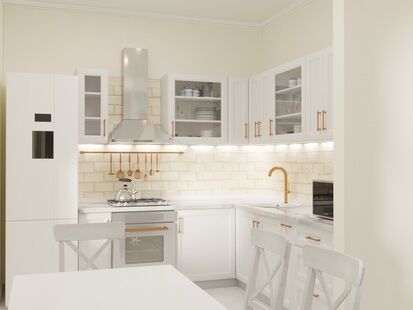 Фото № 1: Дизайн-проект однокомнатной квартиры 39.19  м² Стиль Прованс для ЖК Московский