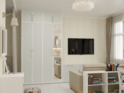 Фото № 2: Дизайн-проект однокомнатной квартиры 39.19  м² Стиль Прованс для ЖК Московский