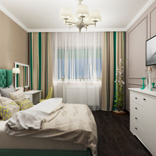 Фото № 4: Дизайн-проект трехкомнатной квартиры 114.6  м² Стиль Современная классика для ЖК Московский