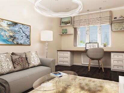 Фото № 3: Дизайн-проект трехкомнатной квартиры 114.6  м² Стиль Современная классика для ЖК Московский