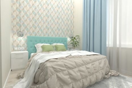 Фото № 5: Дизайн-проект трехкомнатной квартиры 57.1  м² Стиль Модернизм для ЖК Ривьера Парк