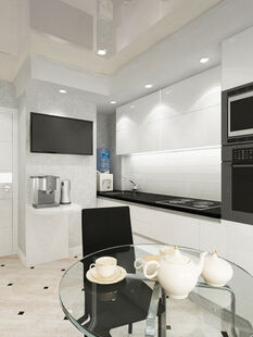 Фото № 2: Дизайн-проект кухни 9.48  м² Стиль Минимализм для ЖК Московский