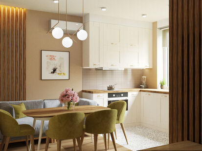 Фото № 1: Дизайн-проект двухкомнатной квартиры 66.35  м² Стиль Контемпорари для ЖК Московский