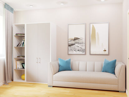 Фото № 4: Дизайн-проект двухкомнатной квартиры 66.35  м² Стиль Контемпорари для ЖК Московский