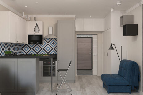 Фото № 4: Дизайн-проект квартиры-студии 30.0  м² Стиль Фьюжн для ЖК Московский