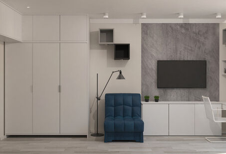 Фото № 5: Дизайн-проект квартиры-студии 30.0  м² Стиль Фьюжн для ЖК Московский