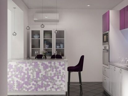 Фото № 2: Дизайн-проект однокомнатной квартиры 46.48  м² Стиль Контемпорари для ЖК Московский