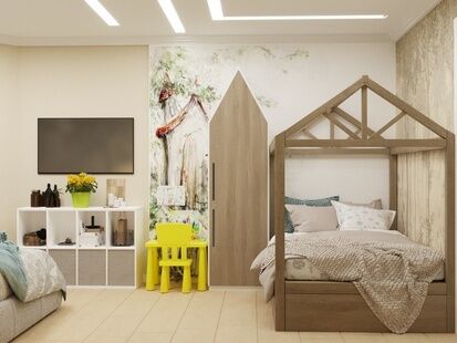 Фото № 6: Дизайн-проект однокомнатной квартиры 46.48  м² Стиль Контемпорари для ЖК Московский