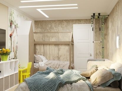 Фото № 3: Дизайн-проект однокомнатной квартиры 46.48  м² Стиль Контемпорари для ЖК Московский