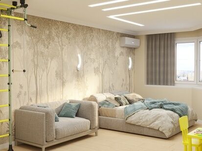 Фото № 4: Дизайн-проект однокомнатной квартиры 46.48  м² Стиль Контемпорари для ЖК Московский