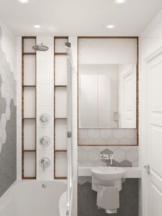 Фото № 5: Дизайн-проект однокомнатной квартиры 46.48  м² Стиль Контемпорари для ЖК Московский