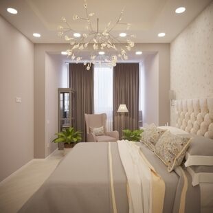 Фото № 5: Дизайн-проект двухкомнатной квартиры 45.2  м² Стиль Современная классика для ЖК Московский