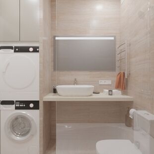 Фото № 4: Дизайн-проект двухкомнатной квартиры 45.2  м² Стиль Современная классика для ЖК Московский