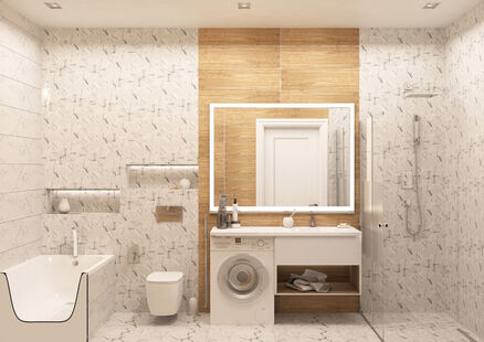 Фото № 4: Дизайн-проект трехкомнатной квартиры 88.23  м² Стиль Современная классика для ЖК Рассказово