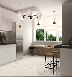 Фото № 2: Дизайн-проект трехкомнатной квартиры 81.5  м² Стиль Современная классика для ЖК Поколение