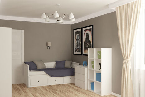 Фото № 5: Дизайн-проект трехкомнатной квартиры 81.5  м² Стиль Современная классика для ЖК Поколение