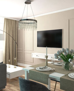 Фото № 3: Дизайн-проект трехкомнатной квартиры 81.5  м² Стиль Современная классика для ЖК Поколение