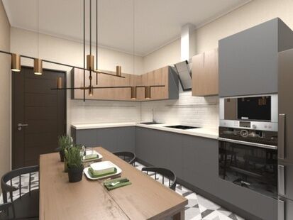 Фото № 1: Дизайн-проект двухкомнатной квартиры 64.09  м² Стиль Модернизм для ЖК Московский