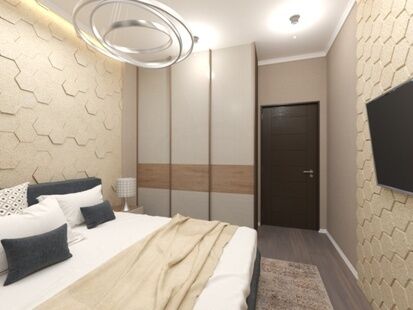 Фото № 5: Дизайн-проект двухкомнатной квартиры 64.09  м² Стиль Модернизм для ЖК Московский