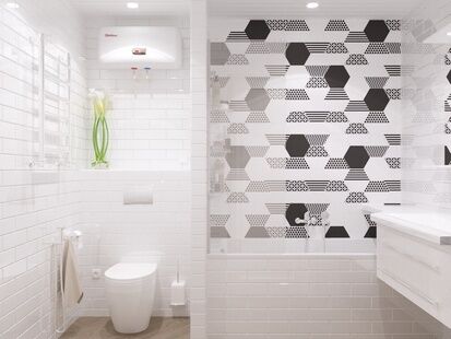 Фото № 5: Дизайн-проект однокомнатной квартиры 50.4  м² Стиль Контемпорари для ЖК Дрожжино