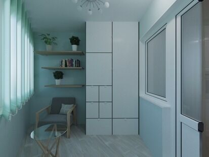 Фото № 5: Дизайн-проект однокомнатной квартиры 41.23  м² Стиль Контемпорари для ЖК Московский