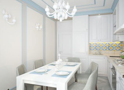 Фото № 2: Дизайн-проект двухкомнатной квартиры 62.0  м² Стиль Современная классика для ЖК Московский